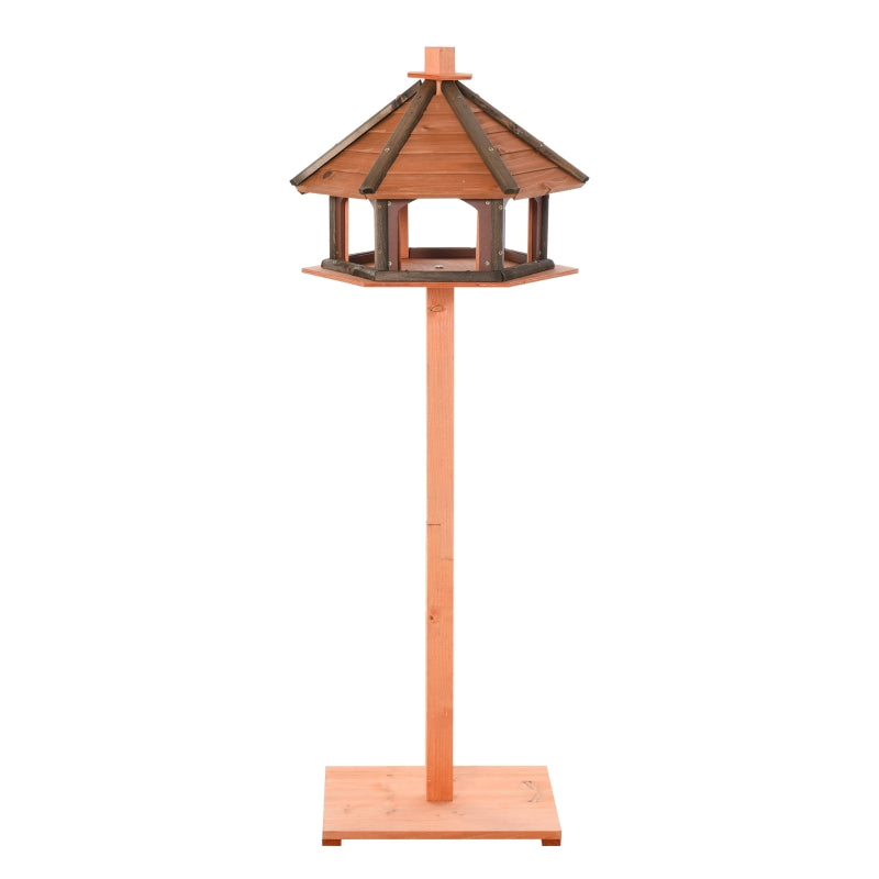 Wooden Bird Table Feeding Station Playstand with Roof 130Hcm Brown