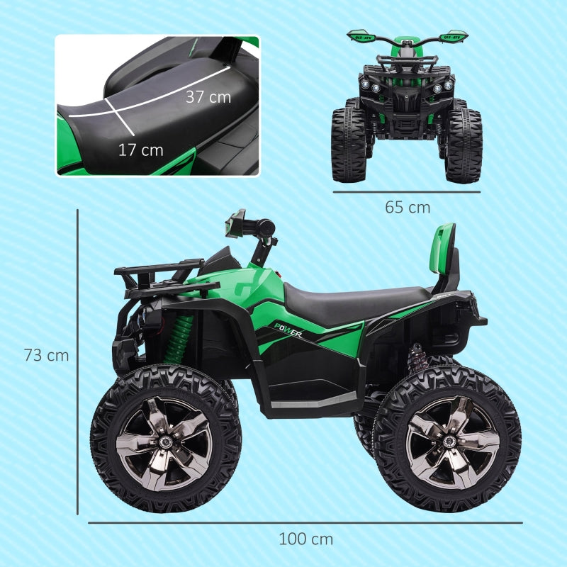 Electric Quad Bike for Children with Light and Music Connection, Green