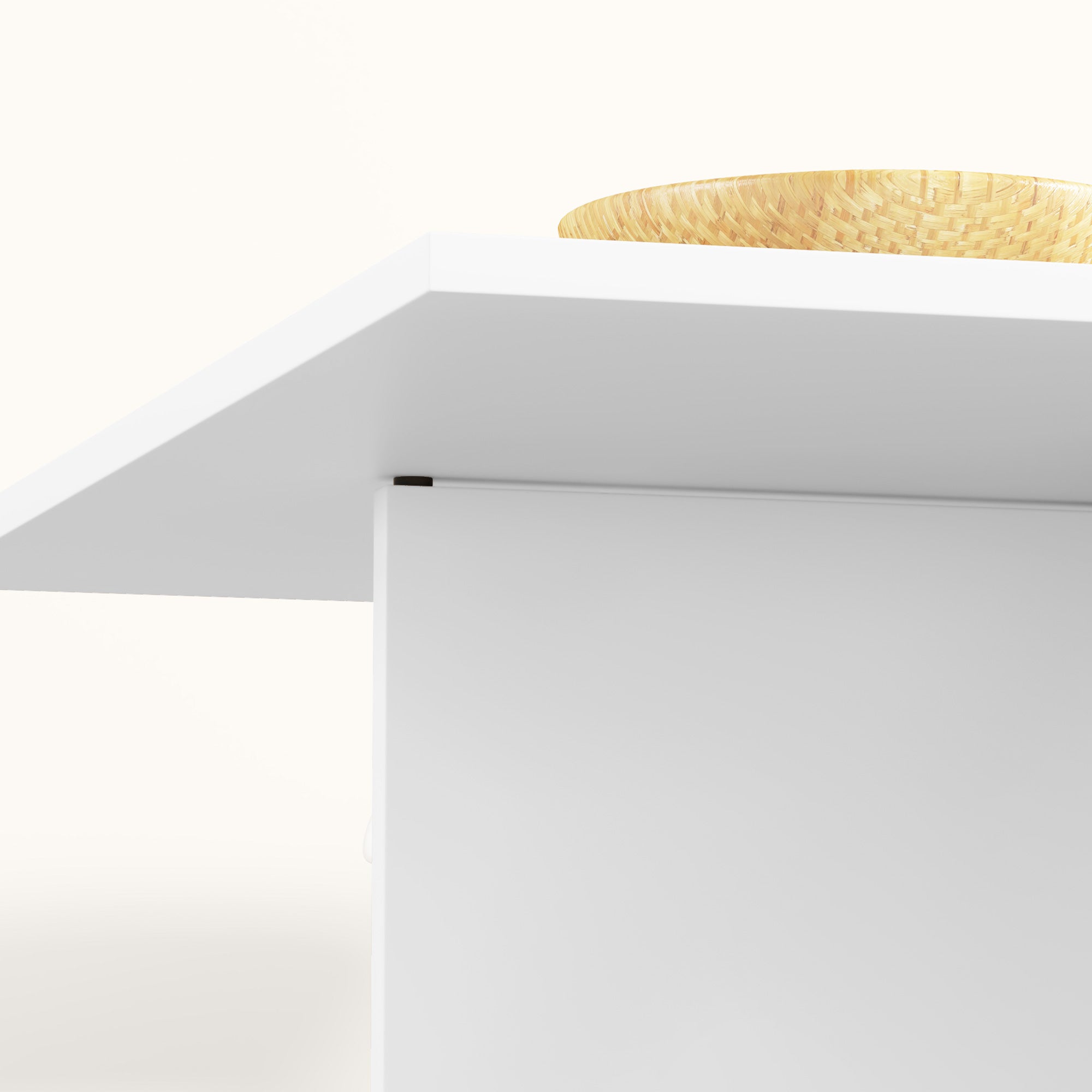 Folding Dining Table, Mobile 2-4 Person Storage Table, White