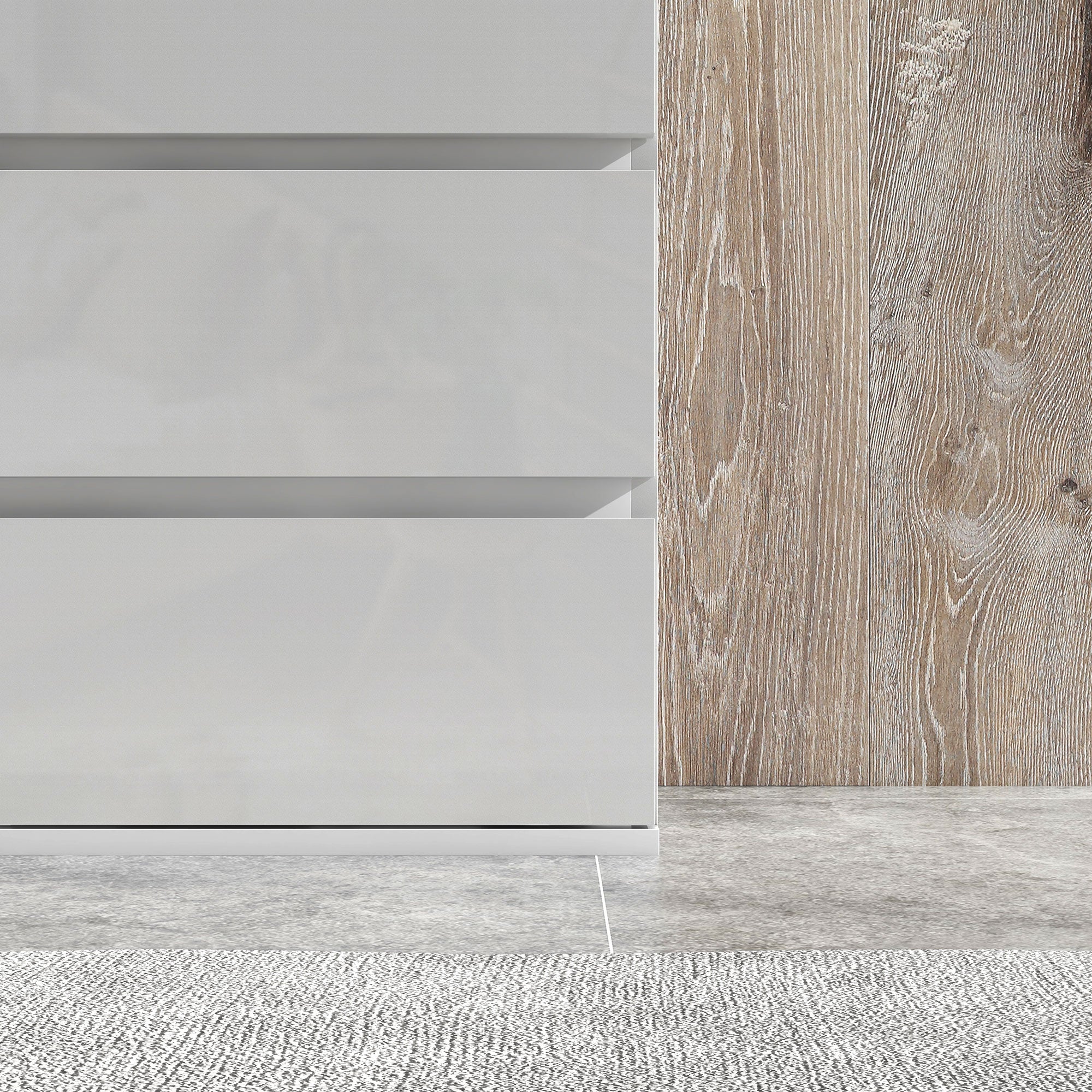 Dresser: Modern Storage Unit, 5-Drawer, High Gloss, White