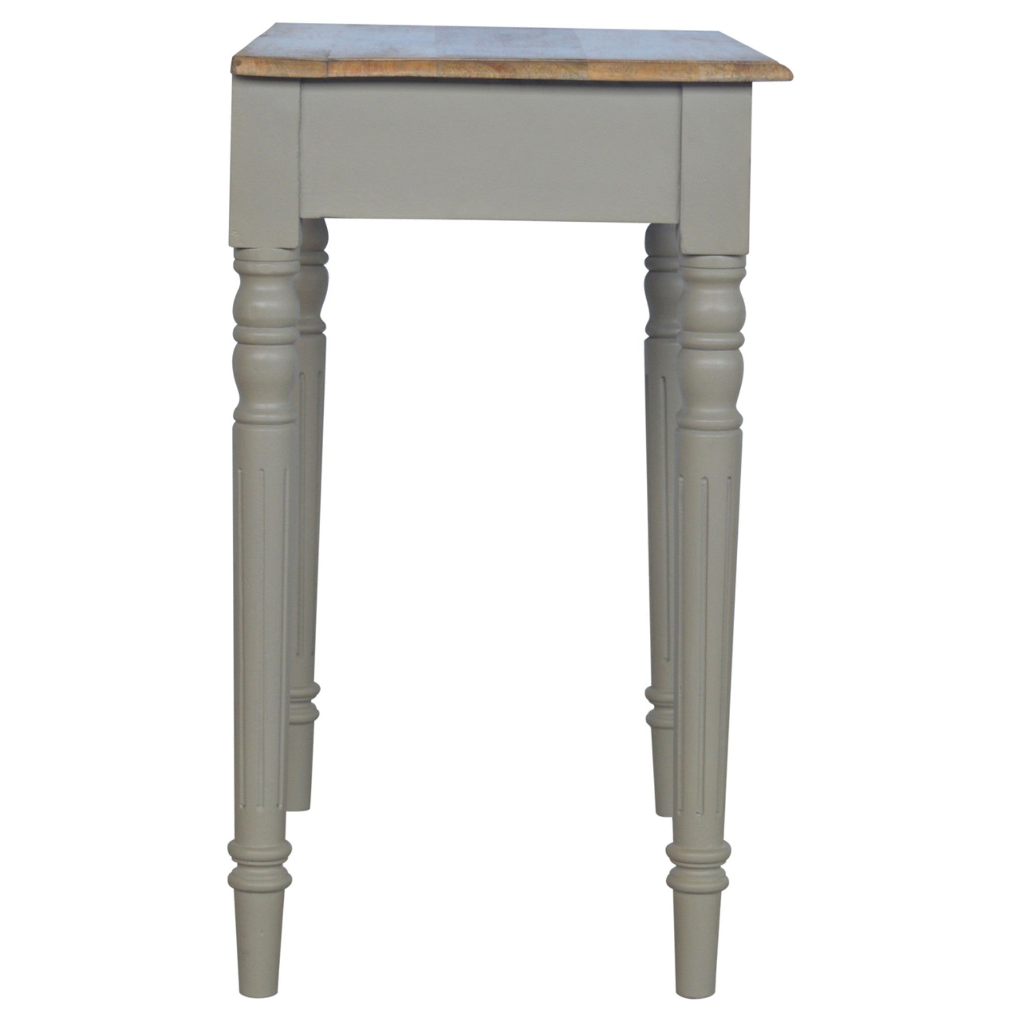 Writing Desk, Hand Painted 1 Drawer, Solid Wood Grey