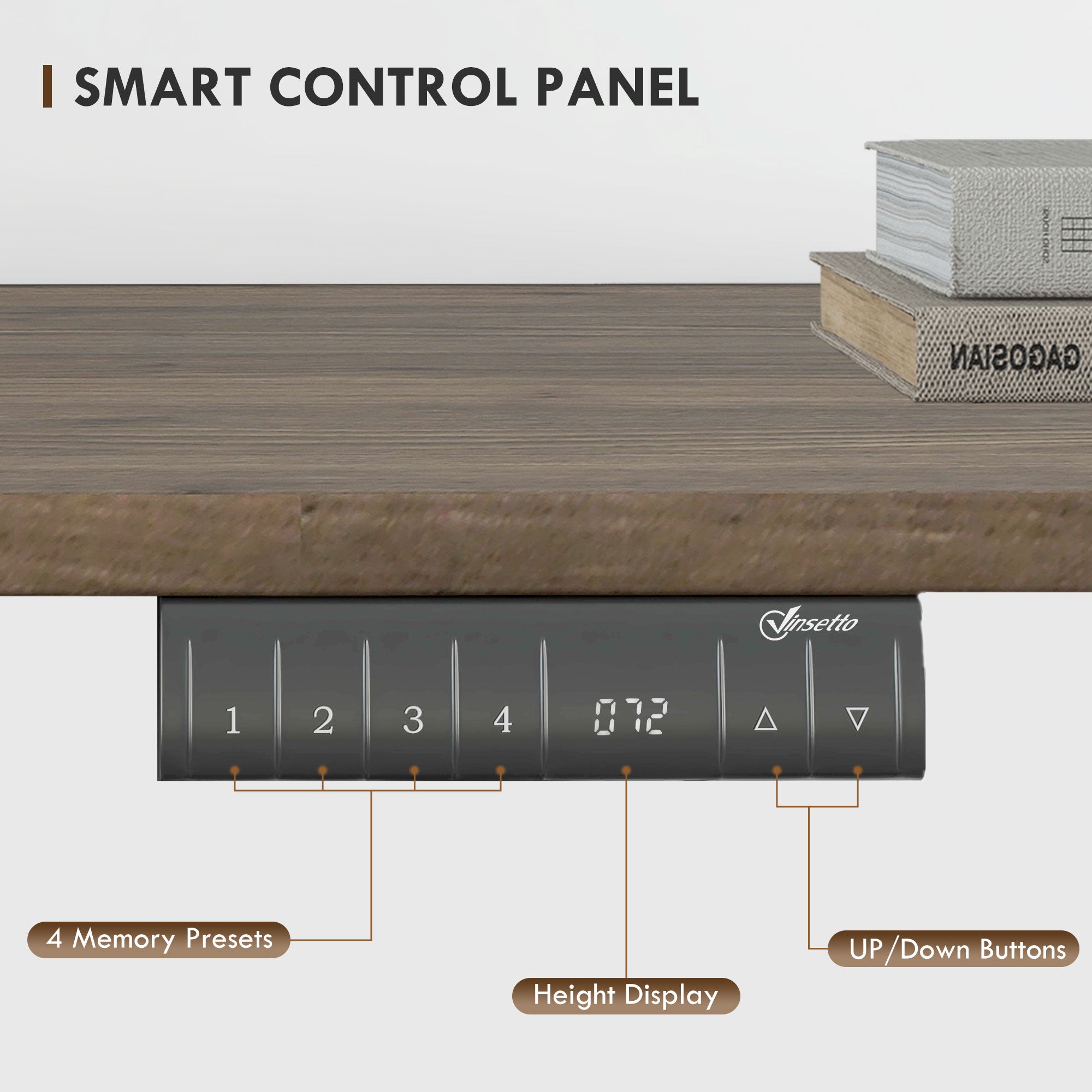 Adjustable Electric Standing Desk with LED Display - Black