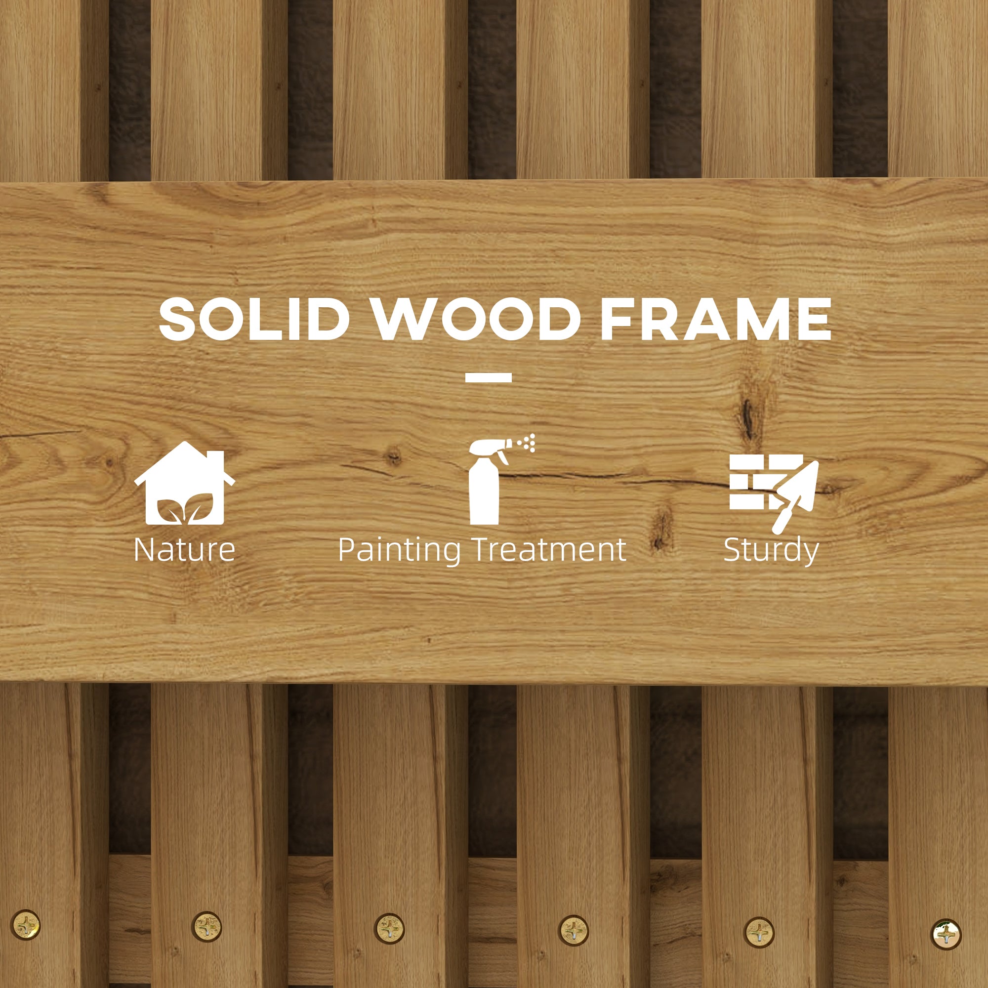 Wall-mounted Garden Planters with Trellis & 3 Planter Boxes, Carbonised Wood