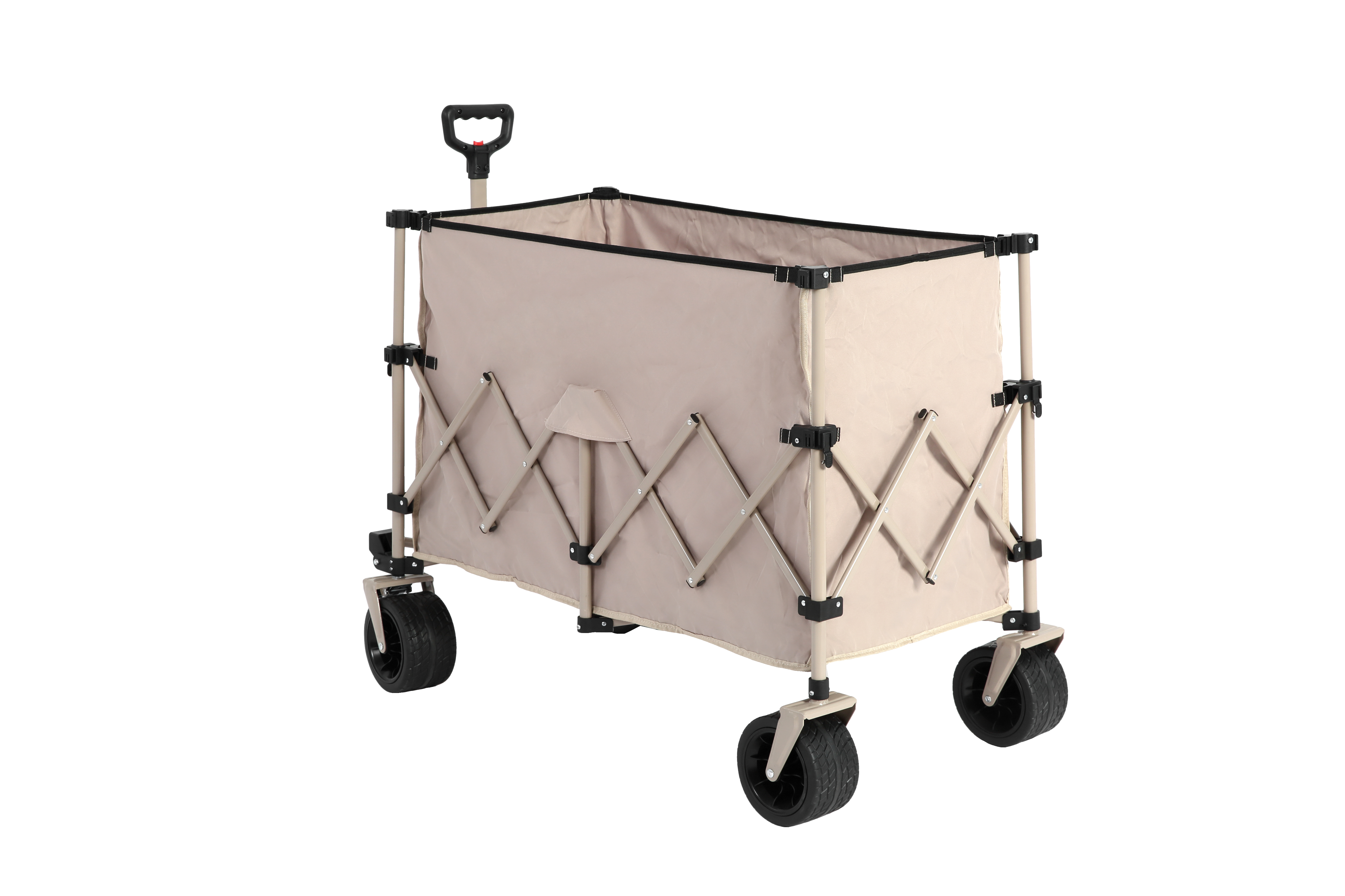 Beach Wagon, Collapsible 220lbs, Heavy Duty 300L, All-Terrain Beach Wheels, Beige