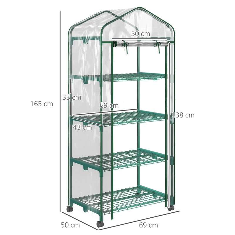 Plastic Greenhouse, 4-Shelf Cold Frame, Transparent