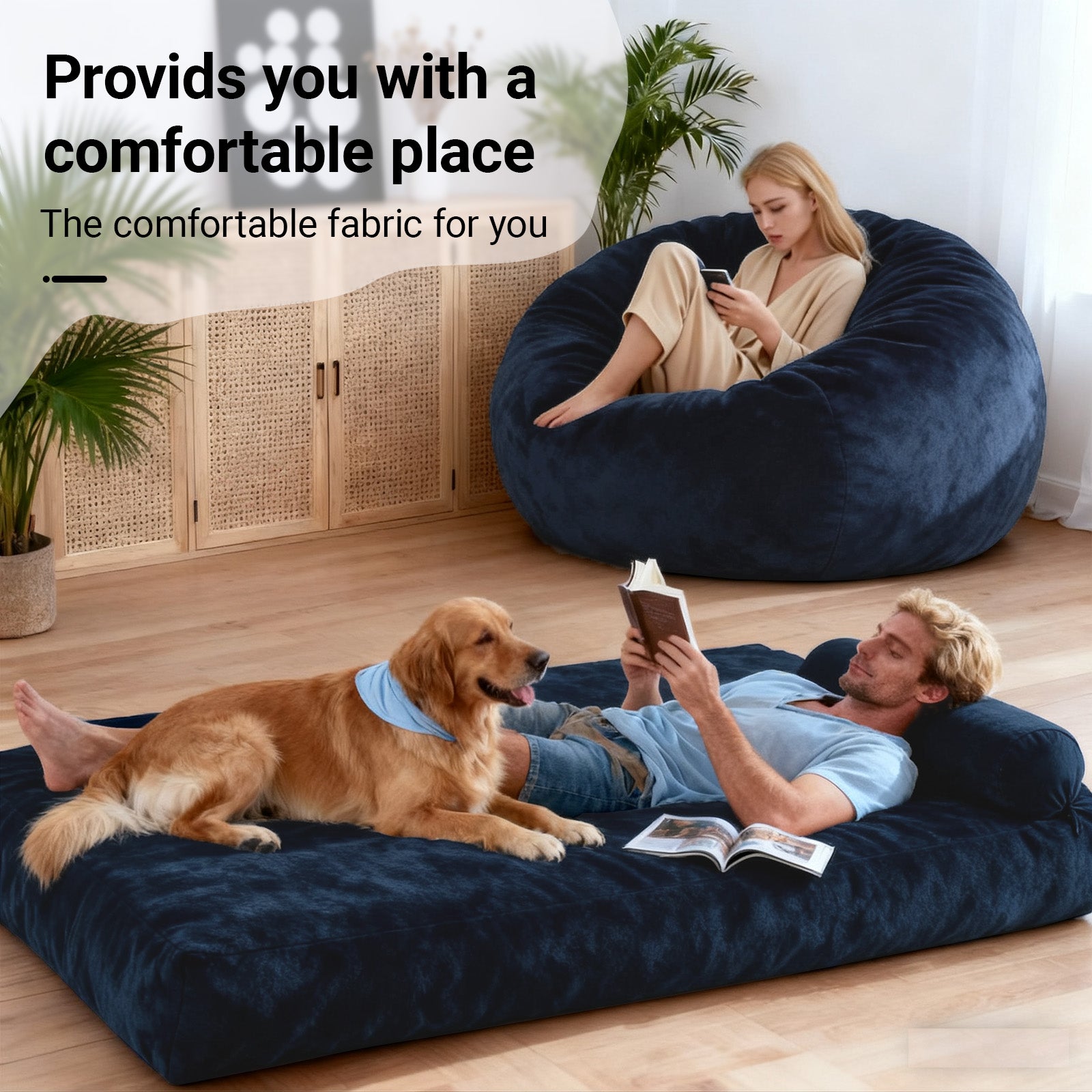 DBC-LANSE Convertible Bean Bag Chair Bed