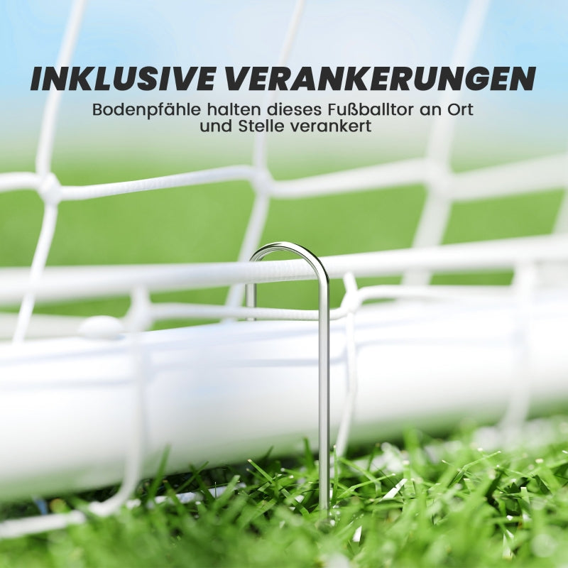 Football Goal with Sturdy Net and Plastic Frame, 180x92x124cm, White