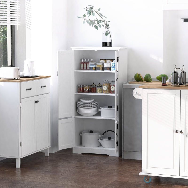 Accent Floor Storage Cabinet with Adjustable Shelves and 2 Doors, White
