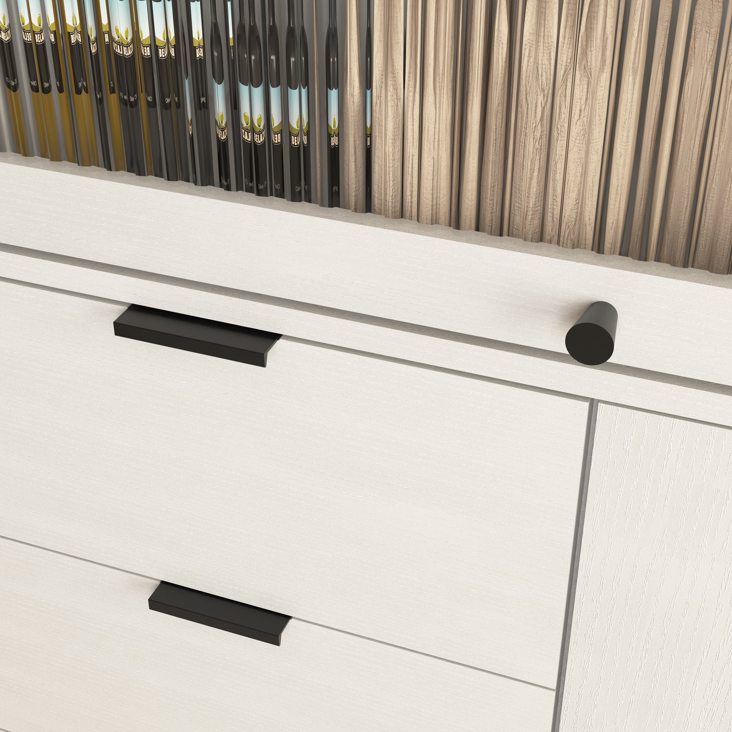 Sideboard with 3 Drawers 1 Glass Door Storage 85x40x120cm - Wooden