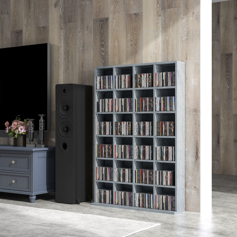 CD Storage Unit Adjustable Shelves 89 x 130.5 cm Cement Grey