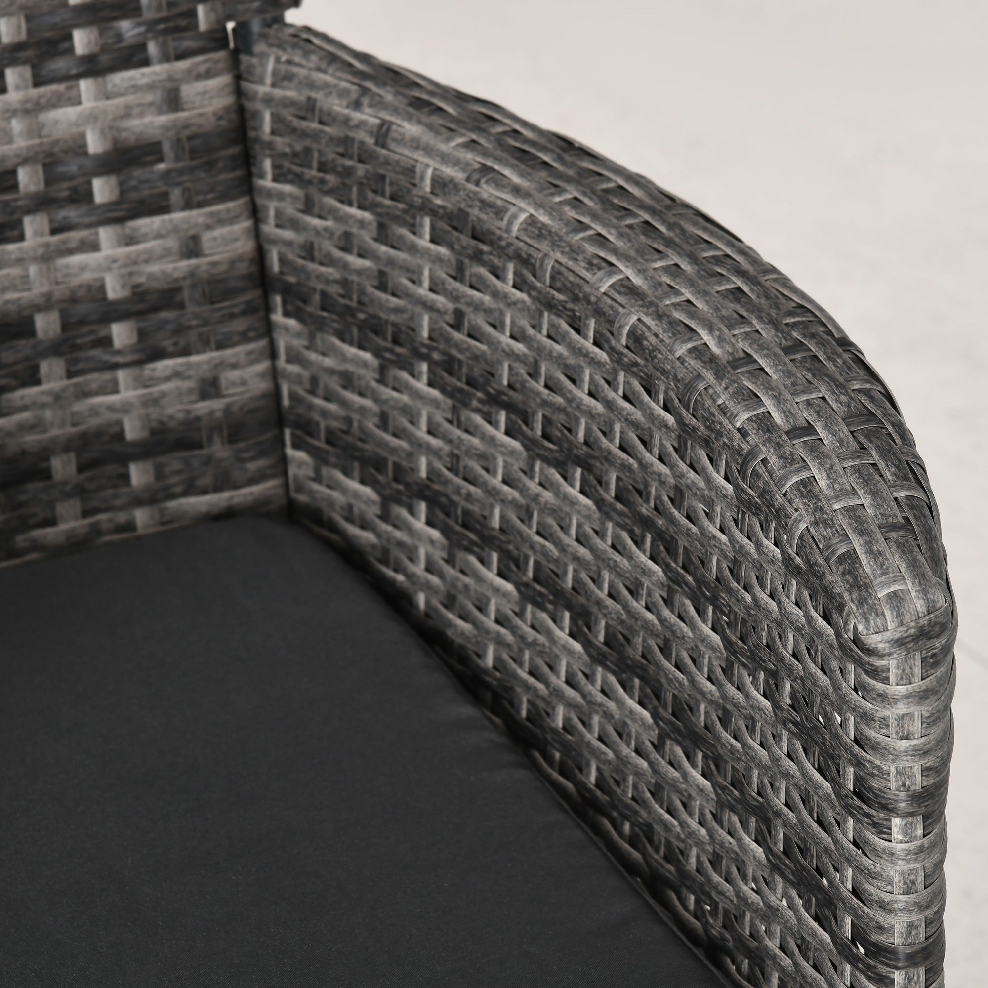 Balcony Furniture Set for 2 People, Rattan Garden, Dark Grey