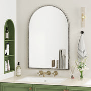 Arched Mirror, Wall/Vanity Decor for Bathroom/Living Room, Silver