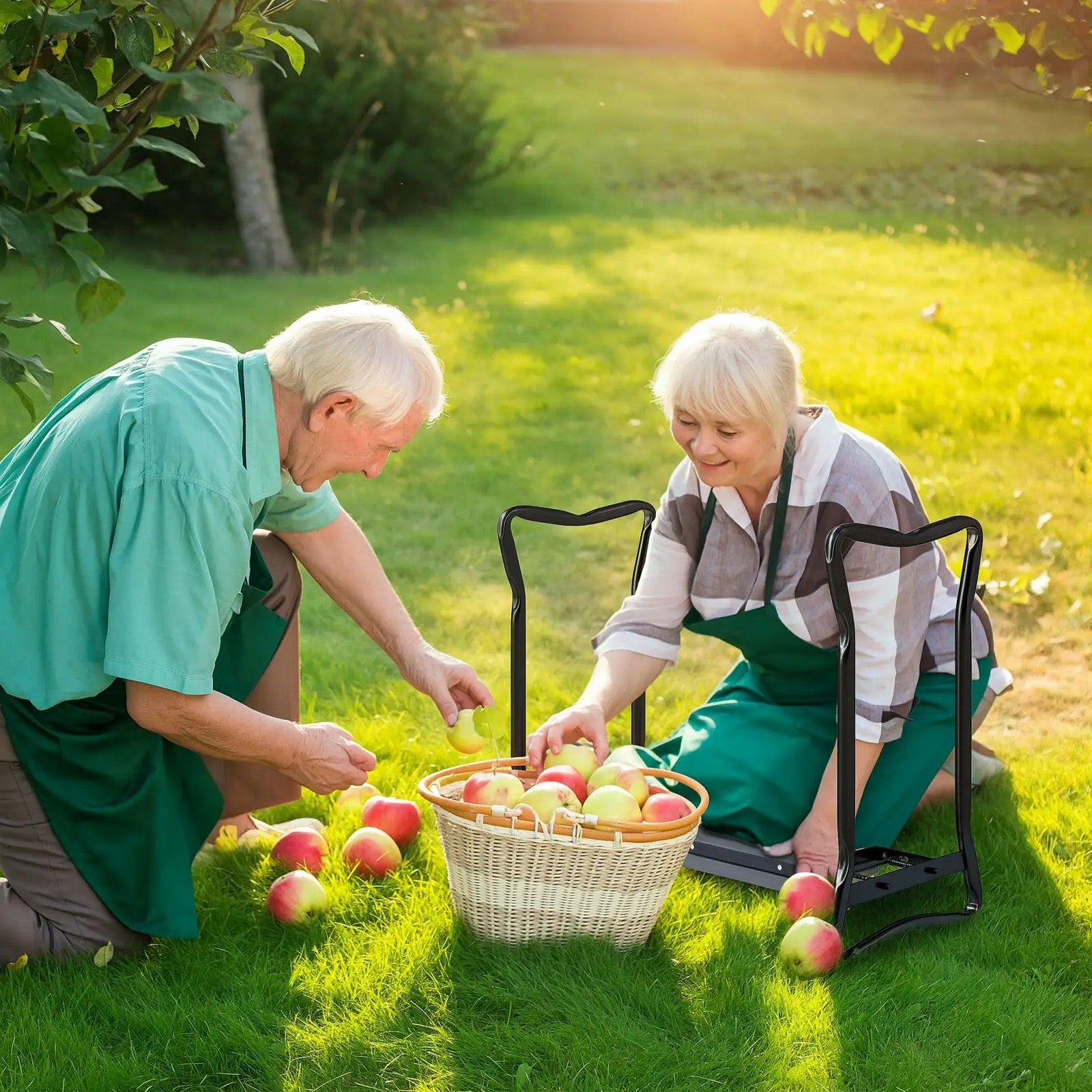 2 In 1 Garden Kneeler Seat, Foldable Knee Protector Bench, Grey