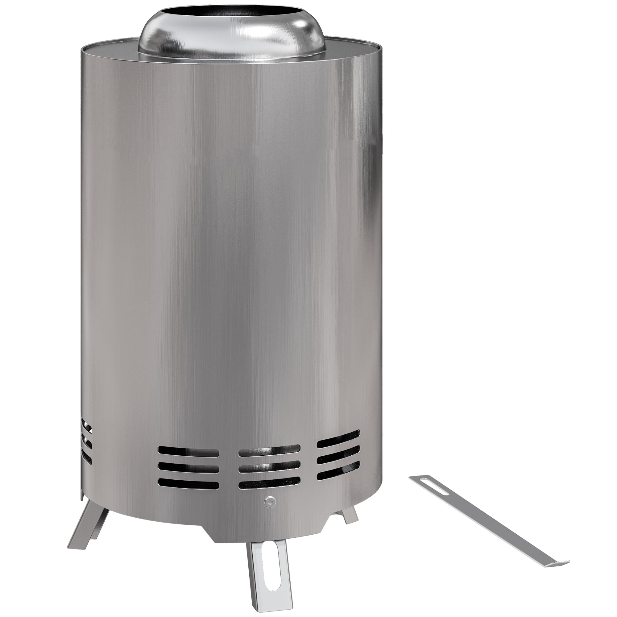 Smokeless Fire Pit Portable Tabletop Wood Burning Stainless Steel, Silver Tone