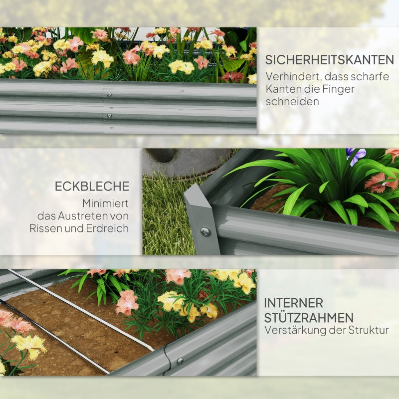 Raised Bed, Weather-Resistant Cold Frame Garden Planter, Steel