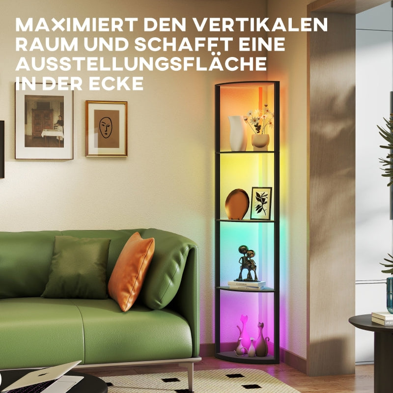 LED floor lamp 5-level dimmable with shelf RGB color change remote control
