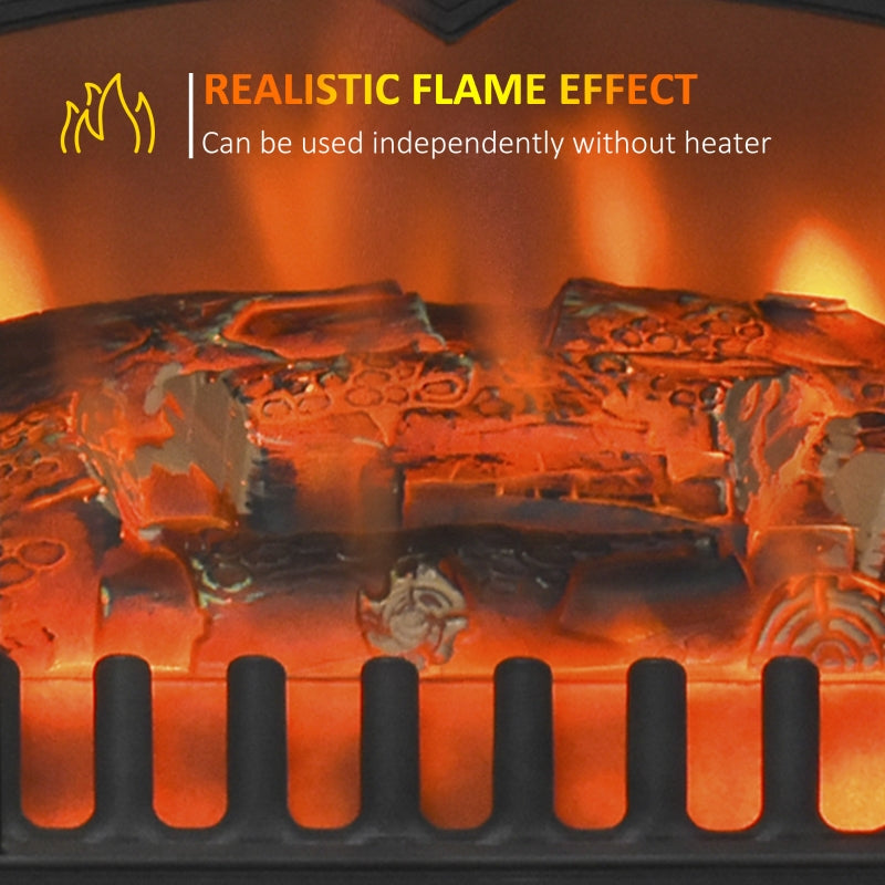 Freestanding Electric Fireplace Heater Log Flame Effect 950/1850W, Black