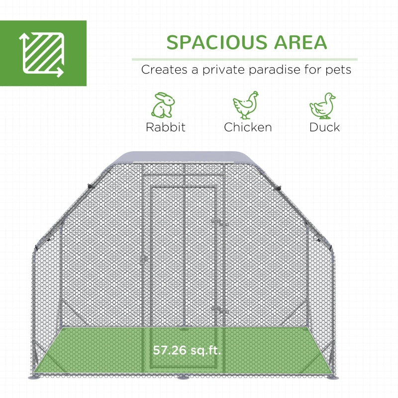Walk in Chicken Run with Roof for 4-6 Chickens, Wood