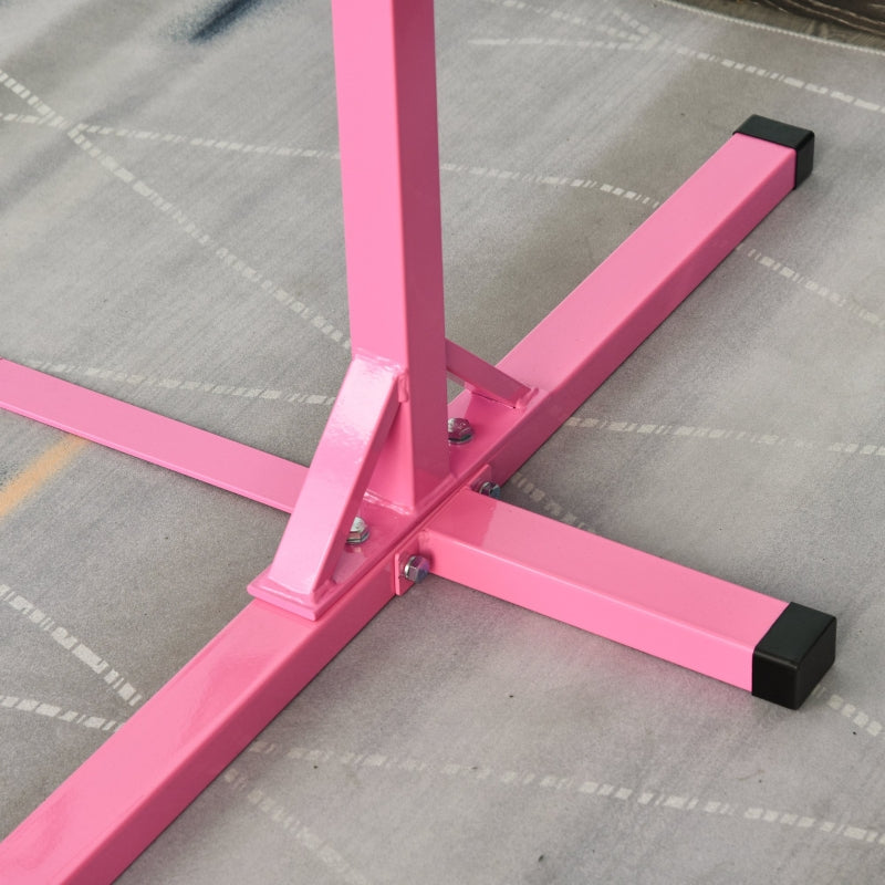 Gymnastics Horizontal Bar, Height Adjustable Kids Junior Kip Fitness, Pink