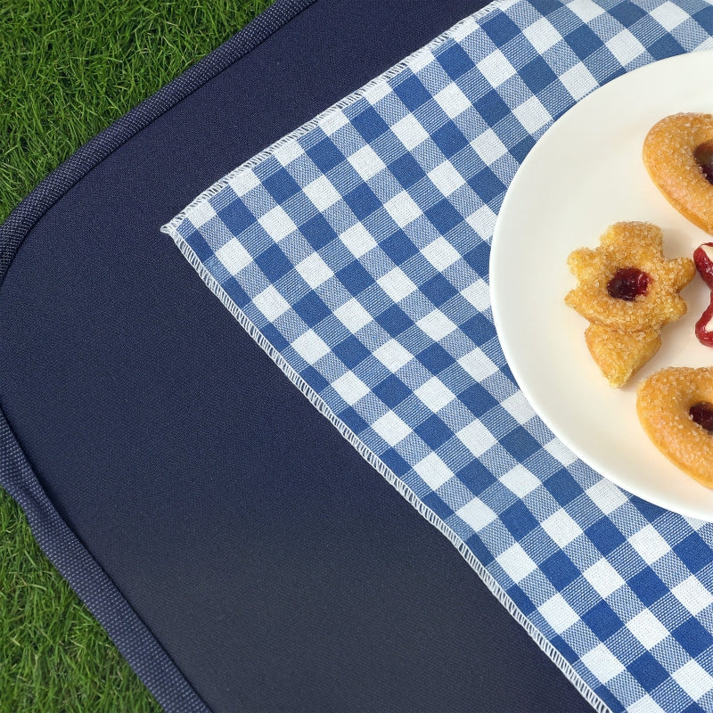 Picnic Basket with Insulated Cooler Compartment, Blanket, Cutlery Set, natural wood