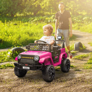 Children's Electric Car, 12V 2 Motors with Remote Control and LED Music, Pink