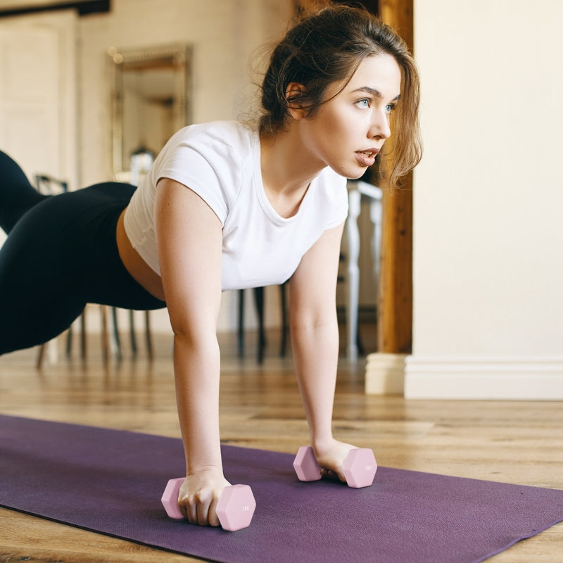 Dumbbell Set, 6 Weights 1kg 2kg 3kg, Steel