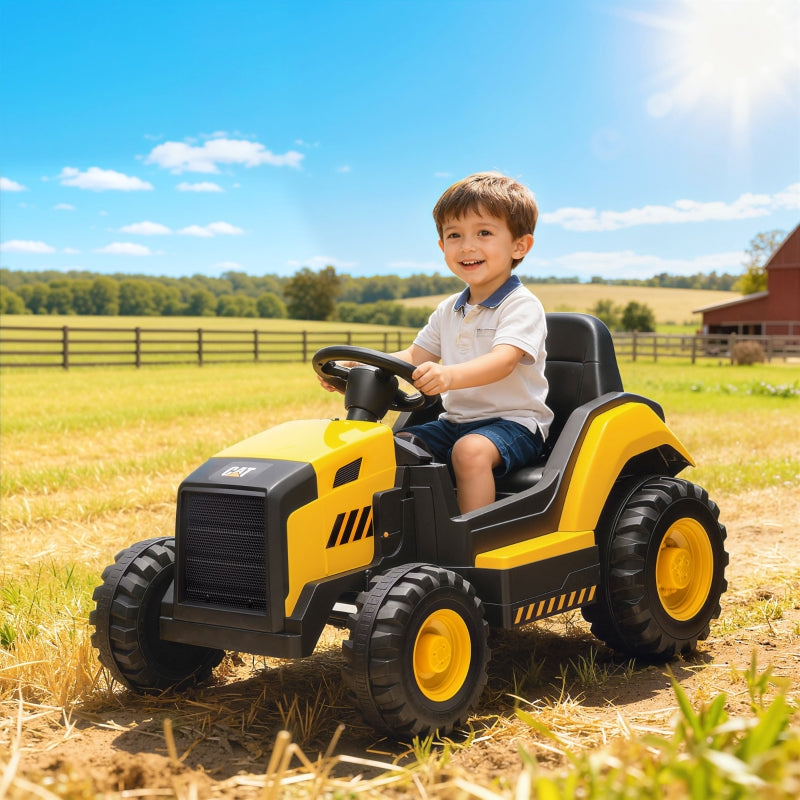 Children's Ride-On Construction Vehicle with Remote Control and Bluetooth, Yellow