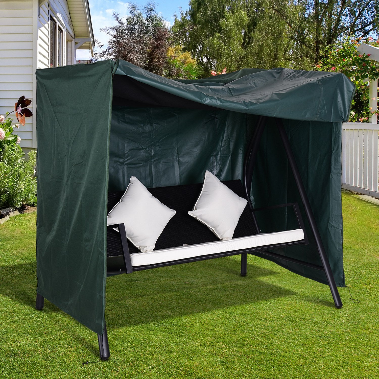 Three-Seater Swing Chair Protective Cover, 205 x 124cm, Deep Green