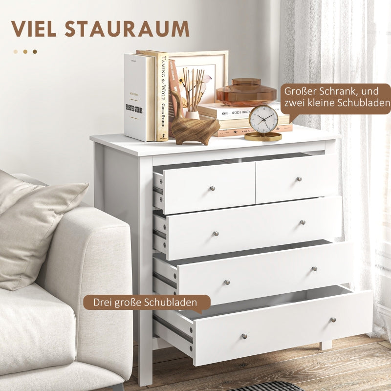 Chest of Drawers Sideboard, Quiet Opening/Closing, Anti-Tip, White