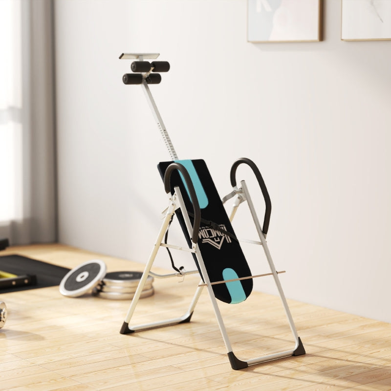 Foldable Inversion Table for Back Therapy, Home Fitness Bench - Black