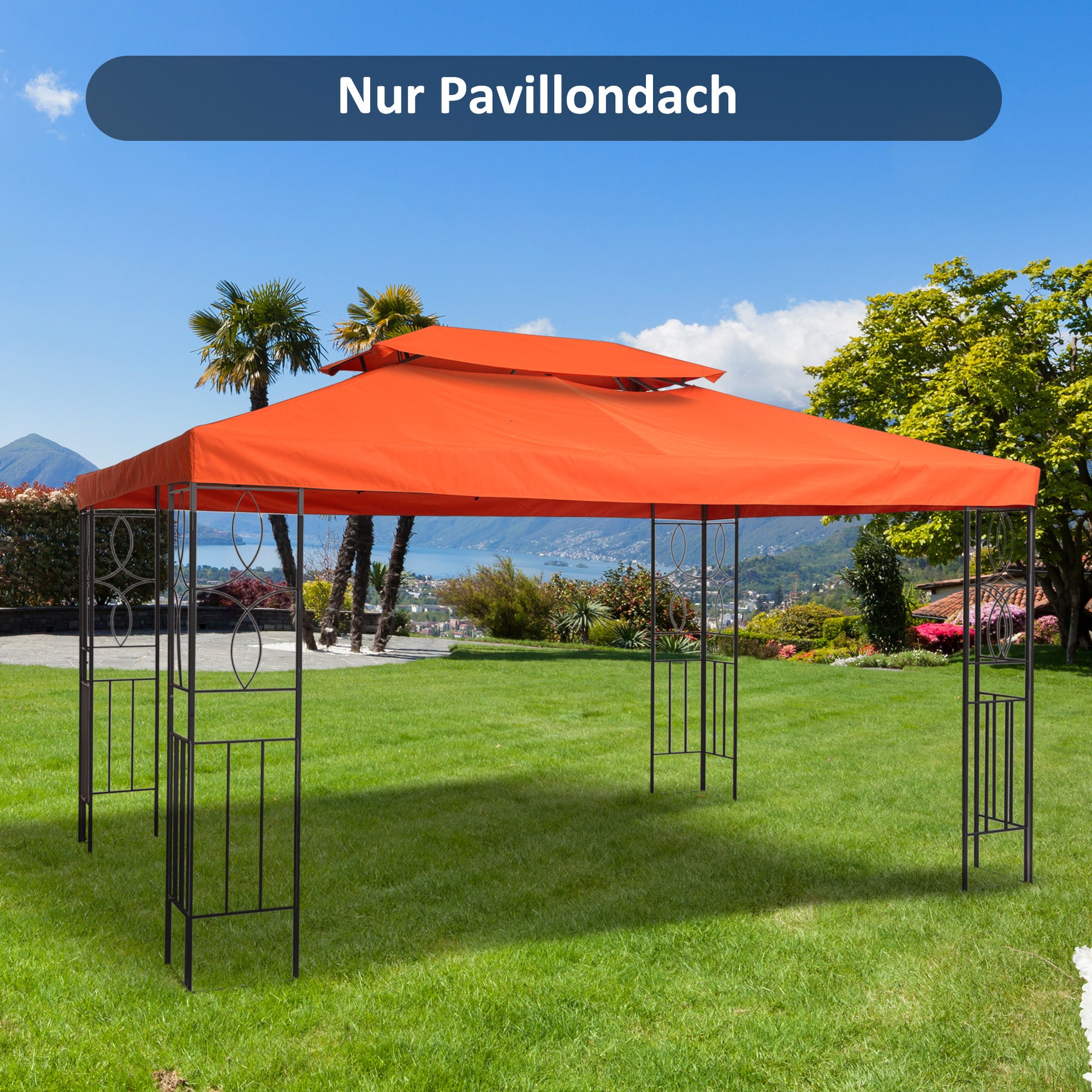Replacement Roof 3x4m Gazebo/Tent Polyester Rust Red