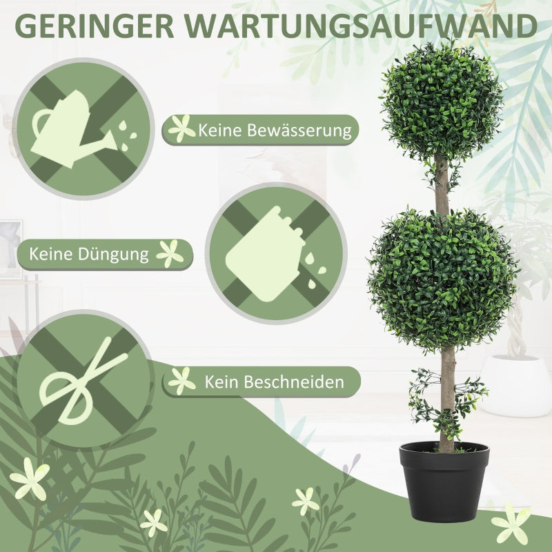 Artificial Boxwood Plants, Set of 2 Large 91.6 cm UV Protected, Green Plastic