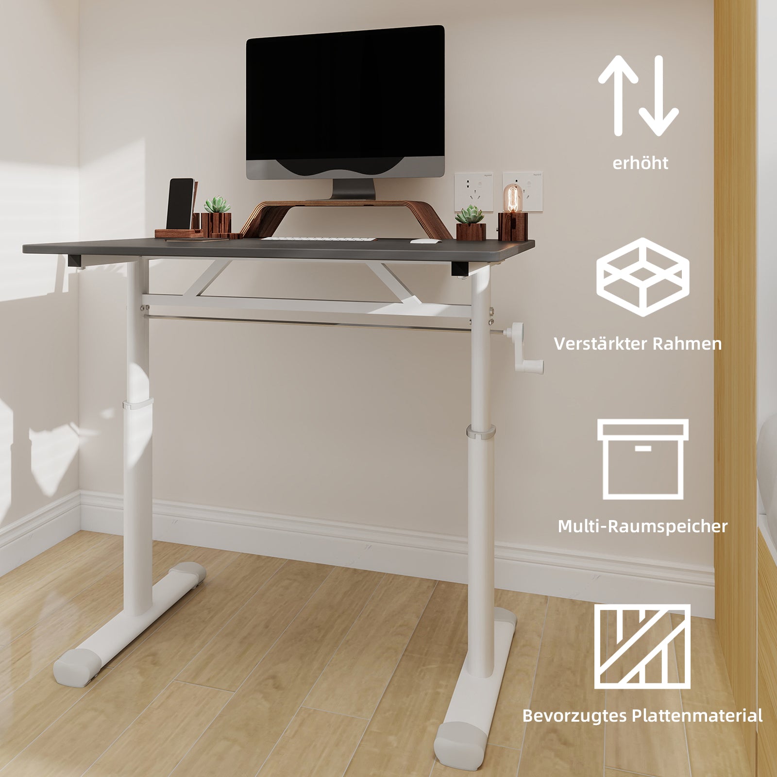 Adjustable Study Desk: Height-Adjustable, Multi-Purpose Home/Office Desk, Compact Design