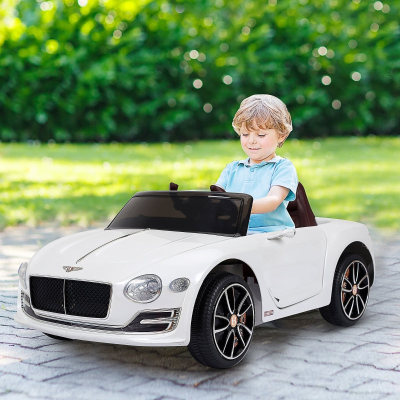 Bentley GT Licensed Electric Ride-On Car with Remote Control and 2 x 390 Motors, White