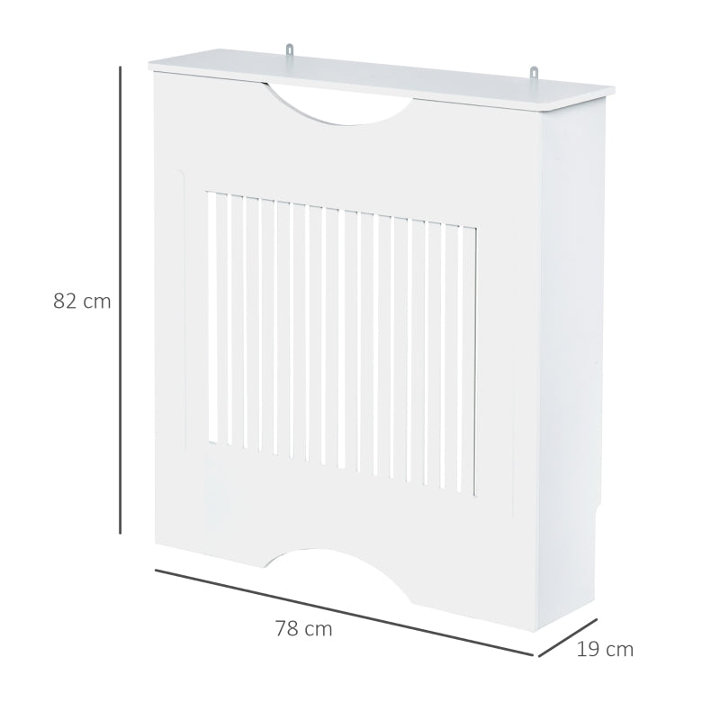 Radiator Cover Heater Cabinet Modern Slatted MDF White