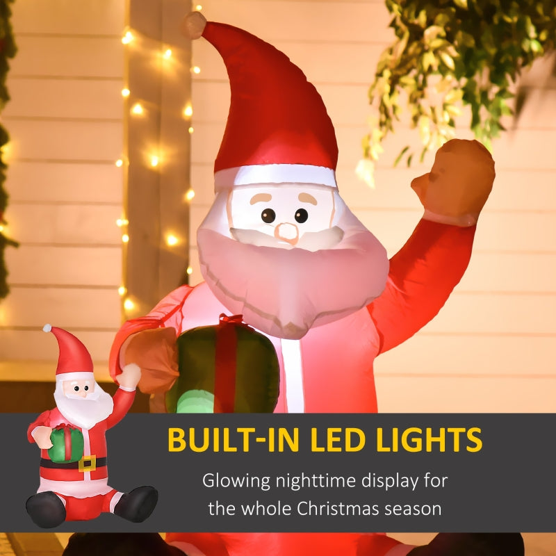 Inflatable Santa Claus Gift, 4ft LED Outdoor Decoration