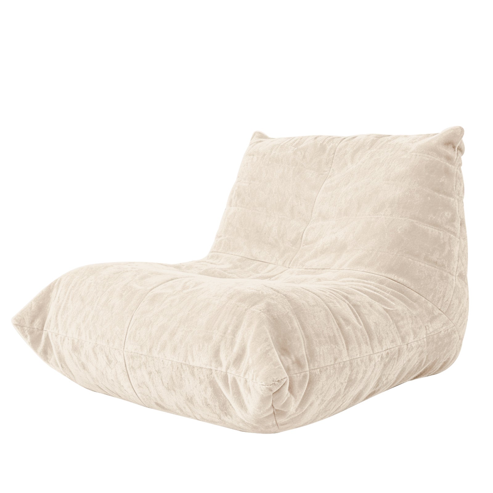 Luxury Bean Bag Lazy Sofa Neck Lumbar Hip Support, Easy Clean Chenille