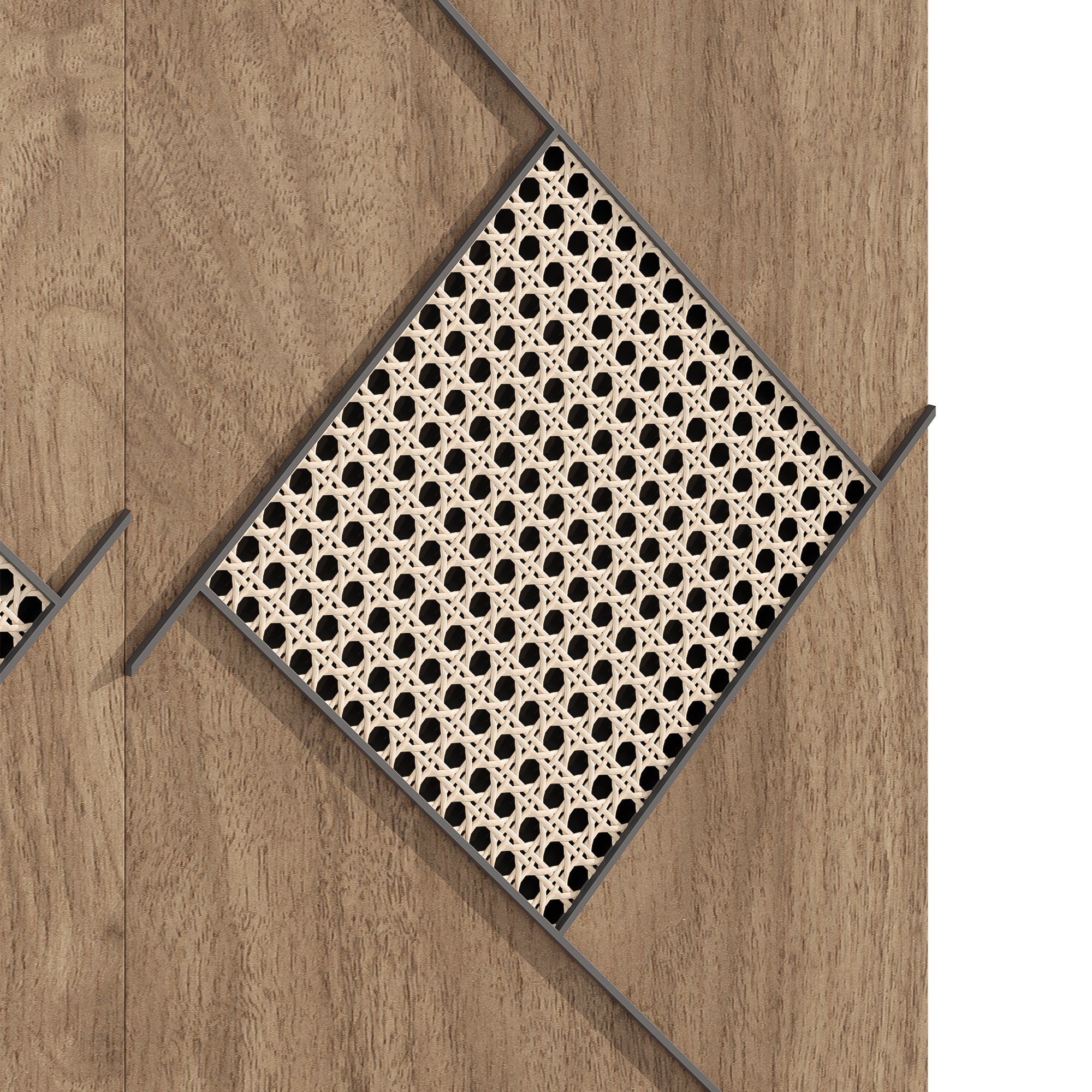 Shoe Cabinet Modern Rattan Pattern Storage 80x32x91cm