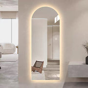 Arched LED Full-Length Mirror, Dimmable High-Resolution Explosion-Proof, Stand or Wall Mountable