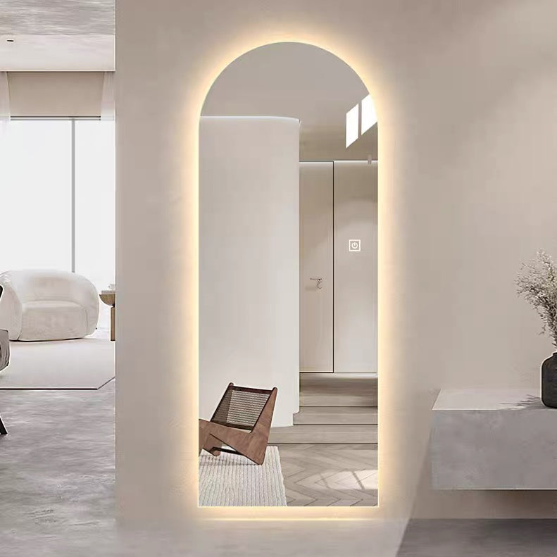 Arched LED Full-Length Mirror, Dimmable High-Resolution Explosion-Proof, Stand or Wall Mountable