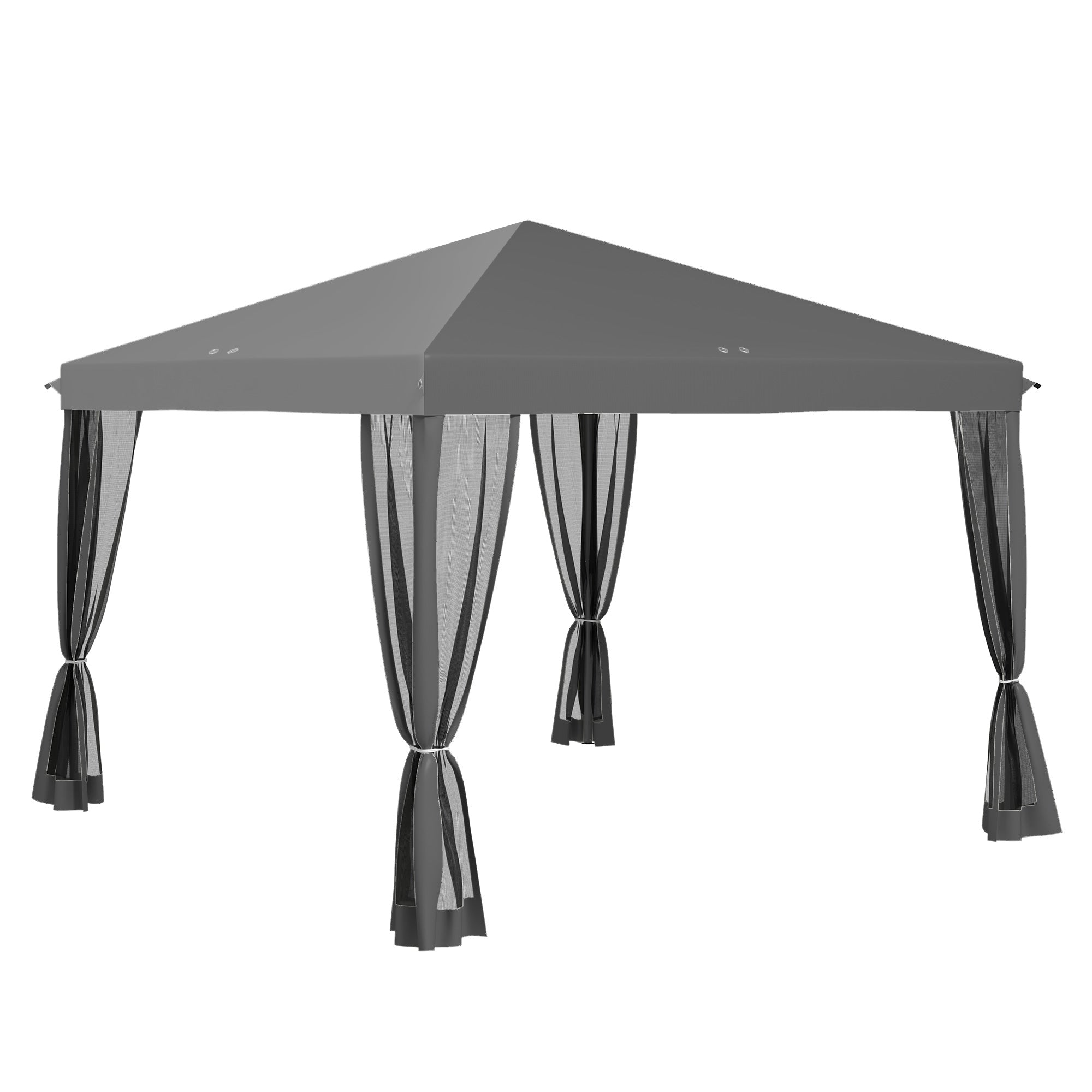 Folding Pavilion/Tent 3x3m Side Walls Carrying Bag Metal Oxford Light Grey/Black