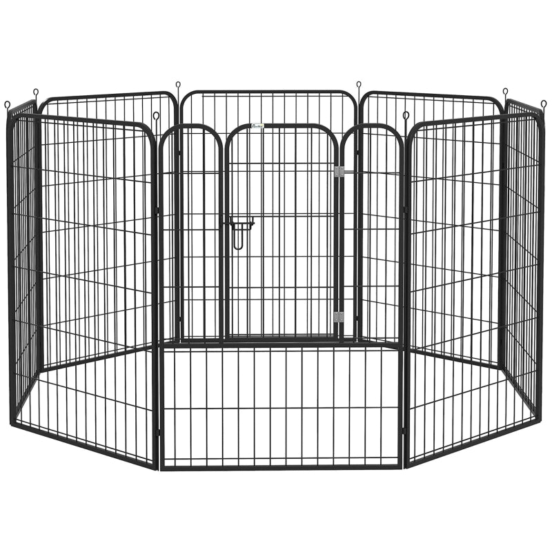 8 Panels Puppy Playpen, Heavy Duty Indoor Outdoor - Black