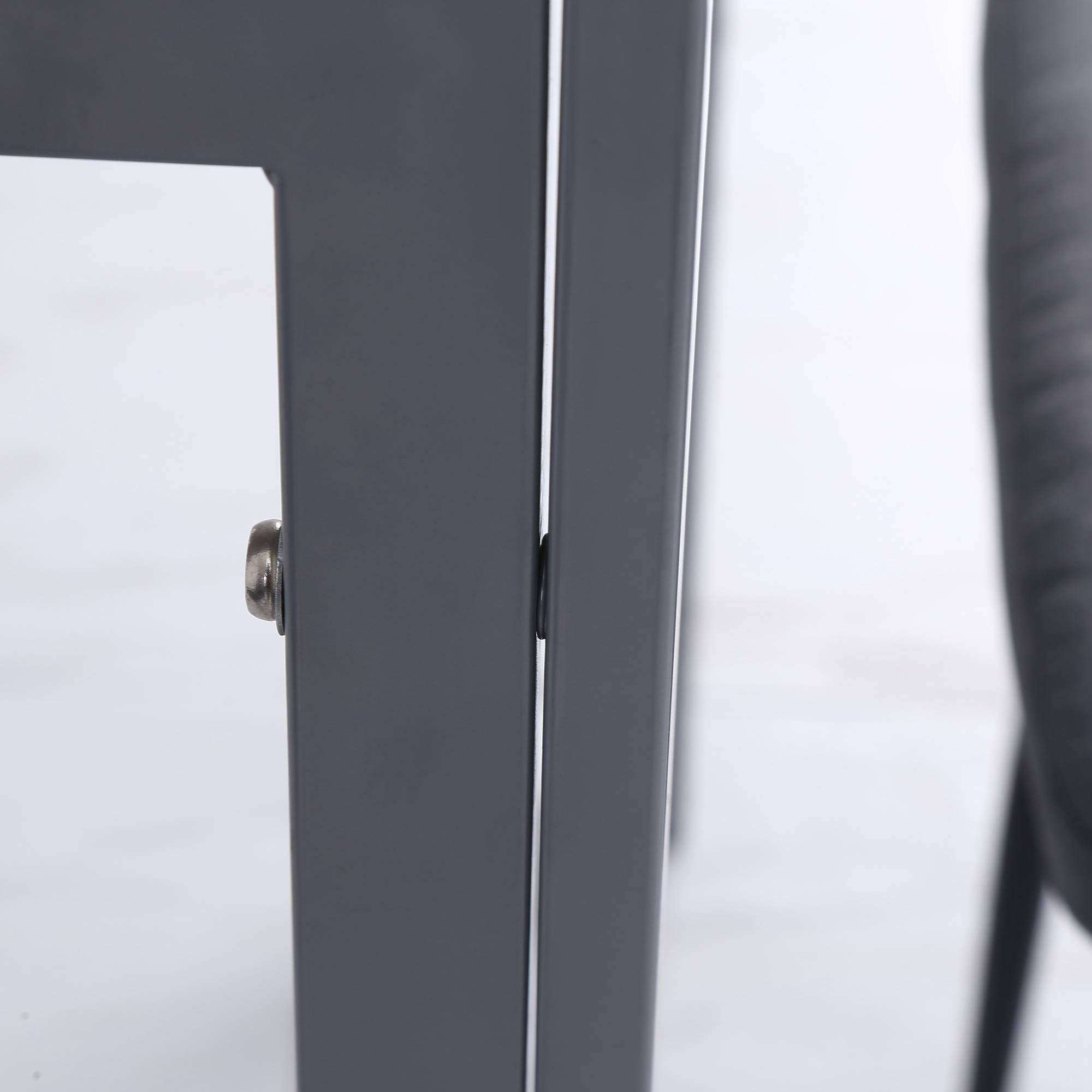 Square Dining Table 4 Person Tempered Glass Modern Grey