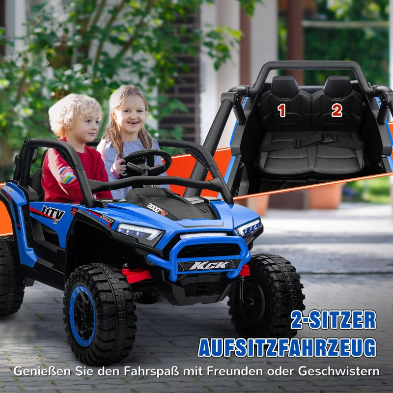 Kids' Electric UTV with 2-Seater and Remote Control, Blue