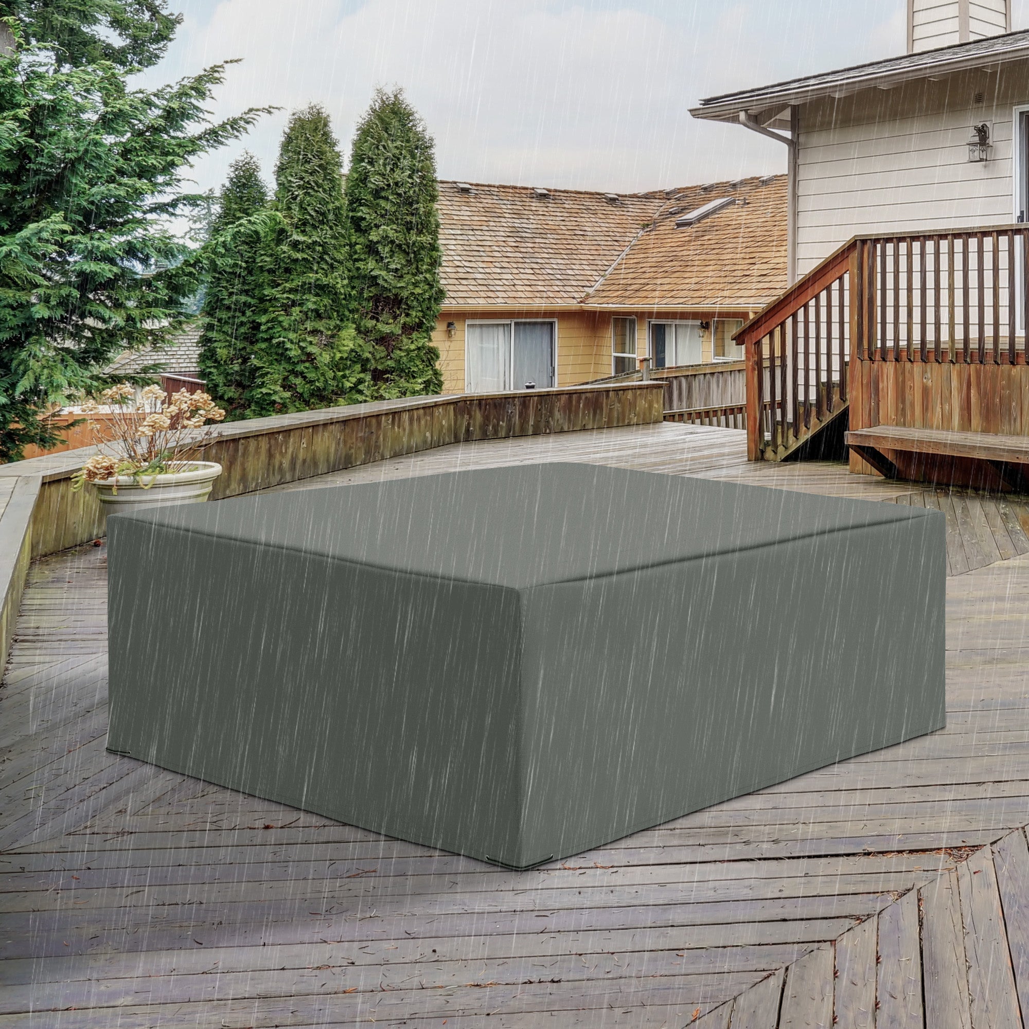 Outdoor Furniture Sofa Set Cover, Waterproof Anti-UV Protection 600D Oxford Grey