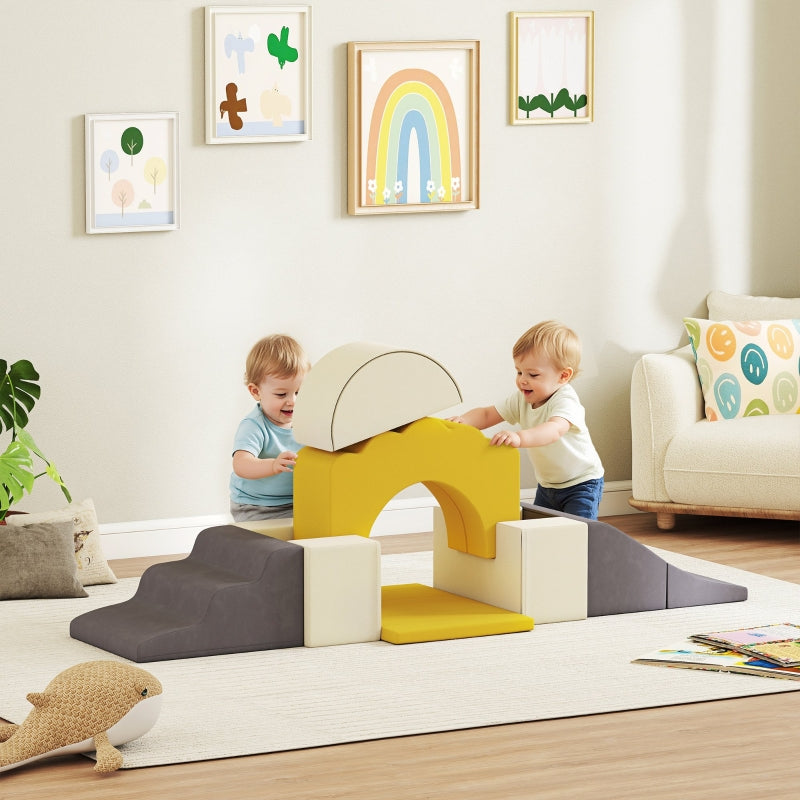 7-Piece Climbing Blocks Set for Babies and Toddlers, Soft Indoor Play, Colorful Foam