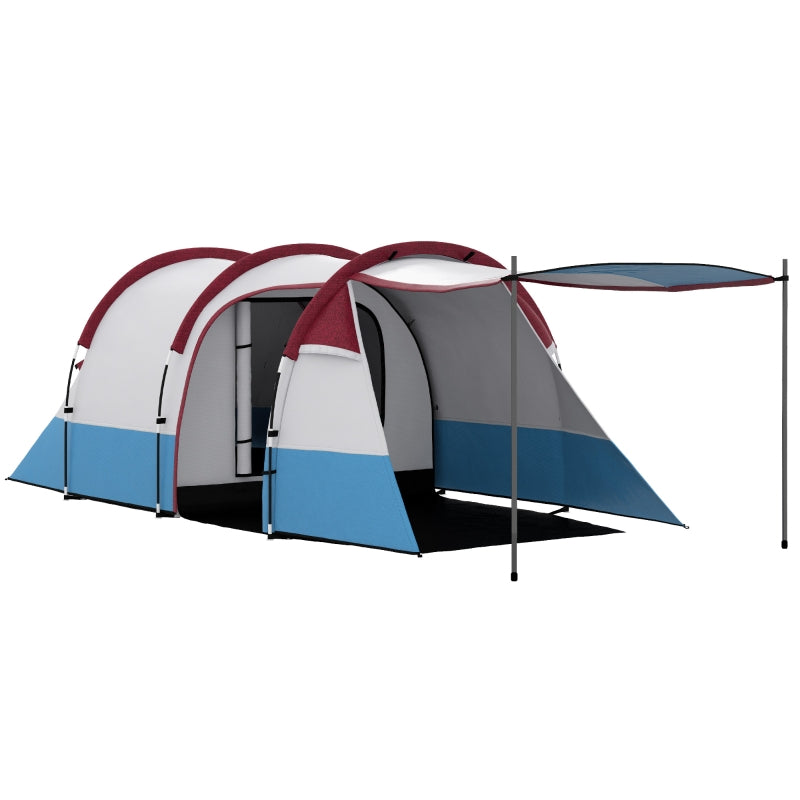 Camping Tent, Large Tunnel Tent, 2-3 Person, Red