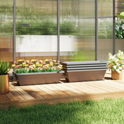 5 Plastic Flower Pots Stackable Weatherproof for Indoor Outdoor Use, Grey