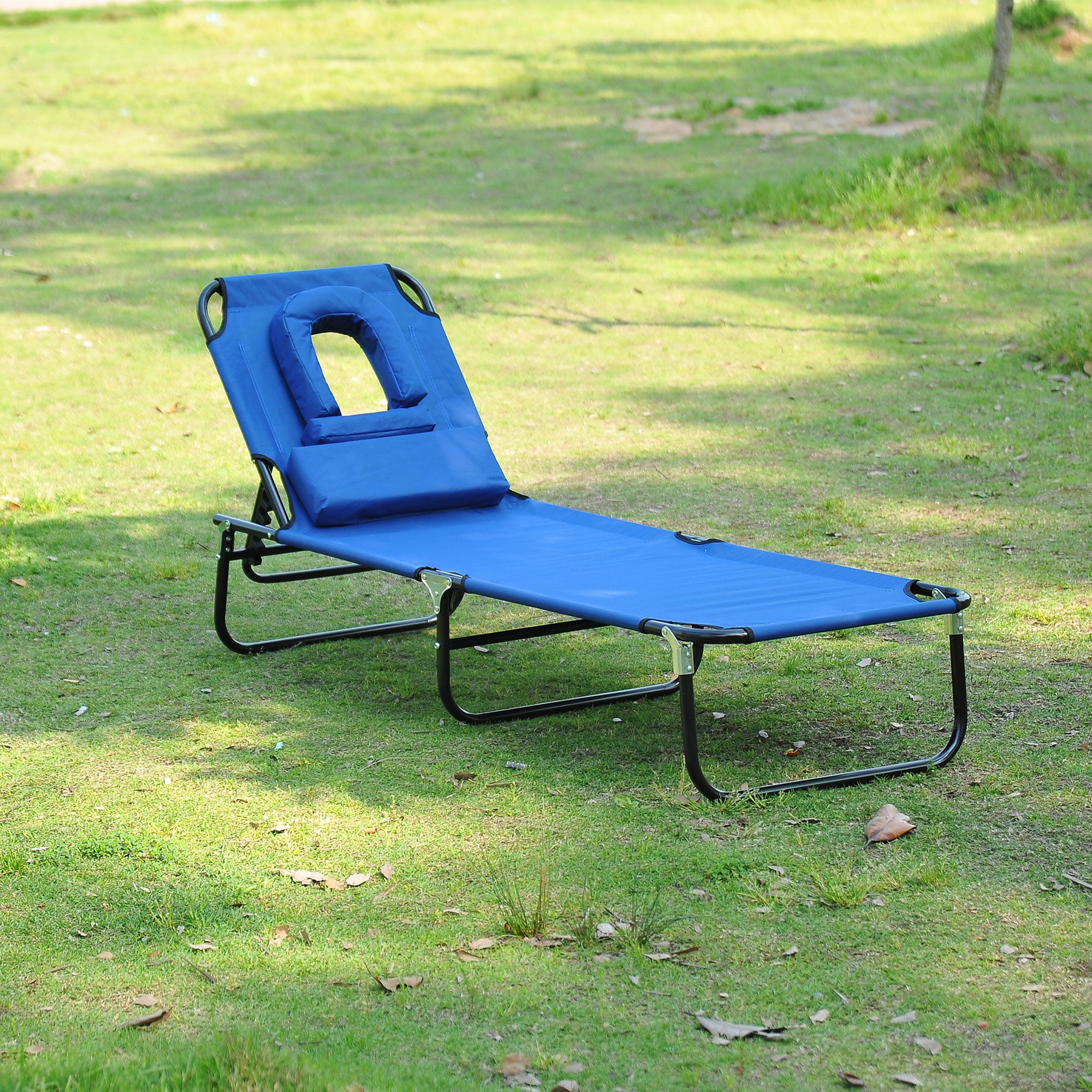Sun Lounger Tripod with Reading Window, Face Opening, Blue
