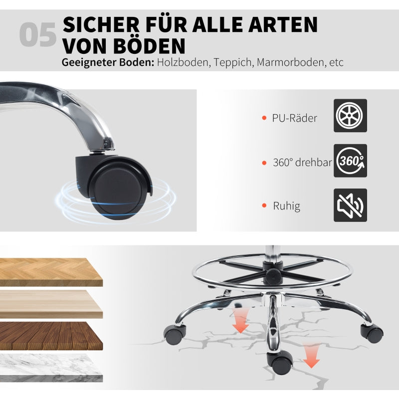 Drawing Chair with Lumbar Support, Height Adjustable, Swivel - Black